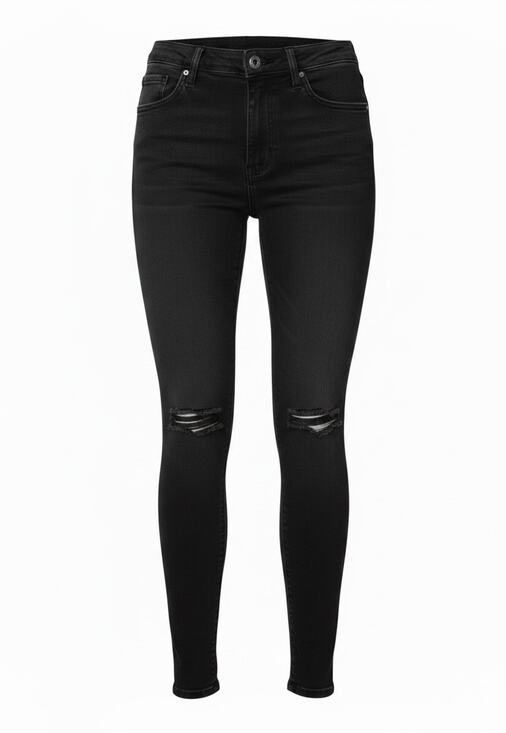 Agolde Denim - AGOLDE Nico High Rise Slim Jeans 28 | Washed Black | 5-Button Fly | Knee Rip